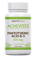 Acnevites Pantothenic Acid 500MG Vitamin B-5 250 Caps for Skin, Hair, Nails