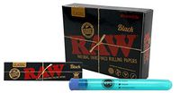 RAW Black Playing Cards, Black King Size Slim (1 Pack), with Rolling Paper Depot XL Kewltube- 3 Item Bundle