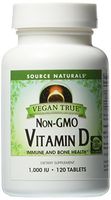 Source Naturals Vegan True Non-GMO Vitamin D 1000IU, Immune & Bone Support - 120 Tablets