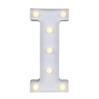 YANROO Decorative Led Light Up Marquee Letter Light Numbers Letters Number Night Lights Plastic Lamp Sign for Wedding Decor Festival Home Birthday Party Bar Decoration Christmas Battery Operated (I)
