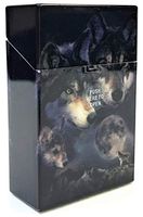 Eclipse Wolf Series Family Design Hard Plastic Crushproof Cigarette Case, 2ct, Kings, 3116D17-2