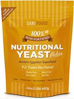 Natural Non-Fortified Nutritional Yeast Flakes (24 oz.) Whole Food Based Protein Powder, Vitamin B Complex, Beta-glucans and 18 Amino Acids