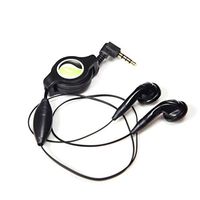 Compatible with Q7 Plus - Retractable Headset Hands-Free w Mic Dual Earbuds Earphones Earpieces Wired Headphones 3.5mm [Black] for LG Q7 Plus (Q7+)