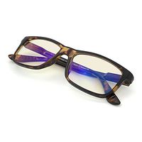J+S Vision Blue Light Shield Computer Reading/Gaming Glasses - 0.0 Magnification - Anti Blue Light 100% UV Protection - Low Color Distortion Lens, Classic Rectangle Glossy Tortoise Frame