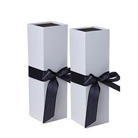Jillson Roberts 2-Count Wine & Bottle Gift Boxes Available in 3 Colors, White Matte with Black Ribbon