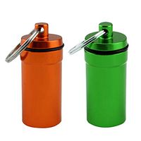 NATFUR 2pcs Waterproof Aluminum Pill Box Case Bottle Keychain Container Elegant Pretty Novelty for Women for Girls Novelty Fine Lovely Goodly