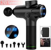 Extremex Handheld Muscle Massage Gun Deep Tissue and Head Massager Therapy Gun with 6 Massage Heads, LCD Display Exercising Muscle Pain Relief 20 Speed Options (Black)