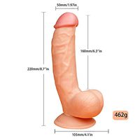 8.7 in Lifelike Massager Waterproof，Realistic Dilló Easy Clean Special Artifact for Women, Can Make You Love （Skin） (Color : Skin)