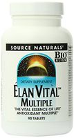 Source Naturals Elan Vital Multiple - Supports Brain, Heart, Liver, Immune, Energy Boost - 90 Tablets