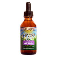 Host Defense, Lion's Mane Extract, Promotes Mental Clarity, Focus and Memory, Daily Mushroom Supplement, Vegan, Organic, Gluten Free, 2 fl oz (60 Servings)