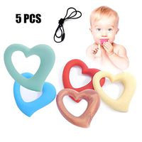 HBIAO Sensory Chewing, Silicone Chew Pendant for Teething Babies Autism ADHD SPD Oral Motor Anxiety Autistic Children 5 Pack