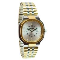 Reizen Mens Bi-Color Square Braille Watch-Exp Band