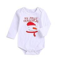 WILLTOO Christmas Costume Unisex Baby Cute Snowman Print Romper Casual Jumpsuit Outfit Set 2PCS White