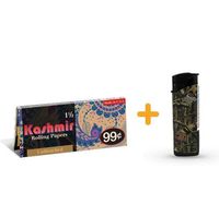 Kashmir Rolling Papers - Unbleached- 1 1/2 (24) with LED Lighter