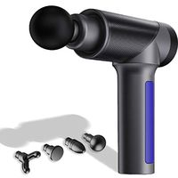 Muscle Massage Gun - Handheld Electric Deep Tissue Body Massager for Athletes, High Intensity Percussion Massage Gun with 4 Ergonomic Heads & 6 Speed Brushless, Quiet, Portable, Cordless