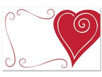 Pack Of 50, Heart Swirl Border Enclosure Card 3-1/2" x 2-1/4" Made In USA