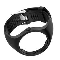 MonkeyJack Silicone Rubber Wrist Band Strap Belt and Chrome Clamp for Polar M200 GPS Sports Watch - Black