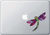 Yadda-Yadda Design Co. Dragonfly Design 3 - Stained Glass Style - Vinyl Decal for Laptop | MacBook | Tablet | Trackpad - Copyright (Size and Color Choices) (Medium, 5" w x 4.8" h) (Purple Wings)