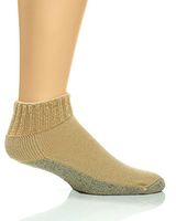 Catawba Sox Diabetic Care Quarter Crew Socks, Khaki, Medium