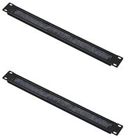Rising 2 Pack 1U Brush Grommet Strip Horizontal Cable Management Panel Server Network Racks Enclosures Spacer 19 inch (1U BRUSH)