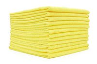 The Rag Company (12-Pack) 14 in. x 14 in. Commercial Grade All-Purpose Microfiber Highly Absorbent, LINT-Free, Streak-Free Cleaning Towels (Yellow)