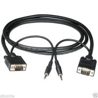 FYL 10'FT SVGA Super VGA M Male to Male Cable with 3.5mm Audio for Monitor TV 10FT
