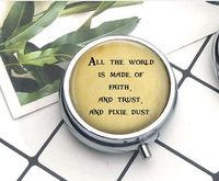 Compact 3 Compartment Medicine Case, Pill Box for Pocket or Purse Pill Box Decorative Pill Case with Gift Box Literary