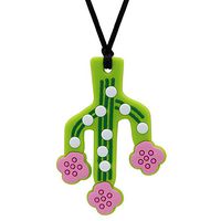 Chew Necklace for Boys and Girls - Silicone Cactus Chewable Pendant for Teething, Autism, Biting, ADHD, SPD, Sensory Oral Motor Aids for Kids, Chewy Toy Jewelry for Adults