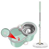 HXF- Rotating mop Household mop Automatic dehydration mop with bucket Hand-free rotary mop Dry mop Mopping artifact Lightweight (Color : C)