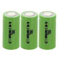 3x Exell 1.2-Volt Nickel-Metal Hydride Rechargeable Flat-Top Battery, 2/3 AA, 700 mAh, Battery Replacement for Electric Razor, Toothbrush, and More