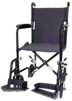 Karman Healthcare T-2019 Folding Steel Transport Chair with Removable Footrests, Black, 19 Inches Seat Width