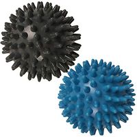 Muzboo Hard Massage Balls for Feet,Back,Neck,Hands - Spiky Body Massager Rollers（2 Pcs Blue and Grey）