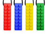 Sensory Chew Necklace for Boys and Girls with Autism, ADHD, Oral Motor Teething & Biting Needs - Silicone Chewy Necklace Sticks Tubes for Kids (4 Pack)