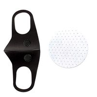 Dinfoger Black Dust-Proof Filter Pad Mouth Mask with Breathing Valve Cycling Respirator with Double Valve + White Round mask Cushion