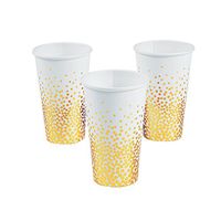 White with Gold Foil Dots Paper Cups