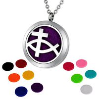 HOUSWEETY Aromatherapy Essential Oil Diffuser Necklace-Stainless Steel Locket Pendant,11 Refill Pads (Engraving)