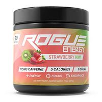 Rogue Energy - Gaming Drink for Hours of Energy & Focus, Esports & Gamer Supplement, Sugar & Gluten Free (Strawberry Kiwi Tub 30 Servings)