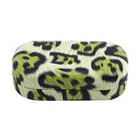 YouCY Leopard Contact Lens Case with Mirror Portable Travel Contact Lens Container Holder Storage Box for Women Men Boy Girl,Green