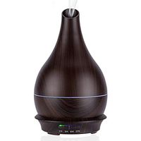 BZseed Essential Oil Diffuser, 300ml Aromatherapy Diffuser with Measuring Cup, Cool Mist Humidifier, 4 Timer and 7 Color Lights, Waterless Auto-Off, Wood Grain Diffuser High Output for Home Bedroom