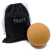 100% Natural Cork Large Massage Ball | Deep Tissue Trigger Point Therapy | High Density, Non-Toxic + Eco-Friendly Massage Roller | Canvas Bag Included (Large 4")