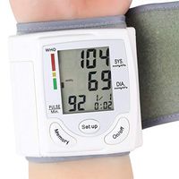 ZKKAW Wrist Blood Pressure Monitor, Digital Automatic Measure Blood Pressure with Heart Rate Pulse Detection Large LCD Display 2 User Mode Use for Home