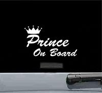 JS Artworks Prince on Board Baby Vinyl Decal Sticker (White)