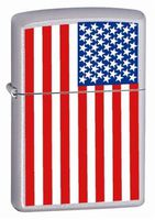 American Flag Chrome Zippo Lighter Patriotic Colors