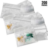 Pill Pouch Bags - (Pack of 200) 3" x 2.75" - BPA Free, Poly Bag Disposable Zipper Pills Baggies, Daily AM PM Travel Medicine Organizer Storage Pouches, Best Clear Reusable with Write-on Labels
