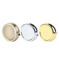 LazyMe Decorative Pill Box, Cute Size for Purse Metal Locking Small Daily Case (2, Round) (3, Mix)