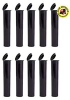 EZtube 10-Pack Squeeze Top Joint Blunt Cigarette Doob Tube Holder Waterproof Airtight Smell Proof Odor Sealing Container (Black, Small)
