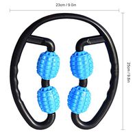 Dr. Comfy Yoga 4 Wheel Trigger Point Massage Roller Gym Fitness Equipment for Arm Leg Neck Muscle Tissue Massager for Yoga Pilates Sports