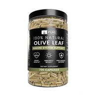 Olive Leaf, 1 Year Supply, 730 Capsules, 940mg, No Magnesium or Rice Filler, Non-GMO, Antioxidant, Gluten-Free, 20% Oleuropein, Made in USA, Undiluted Olive Leaf with No Additives