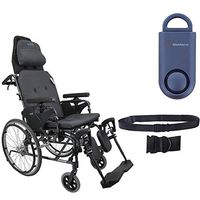 Karman MVP502 20" Width X 18" Depth seat Lightweight Ergonomic Reclining Wheelchair & Free 130 dB Matte Blue Personal Safety Alarm/Siren! + Black Belt!