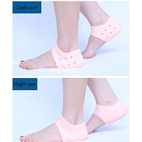 XGXQBS 2 Pairs Silicone Heel Sleeve, Heel Protector for Cracked Foot Skin Care Repair Breathable Soft Heel Cups Plantar Fasciitis Inserts-a